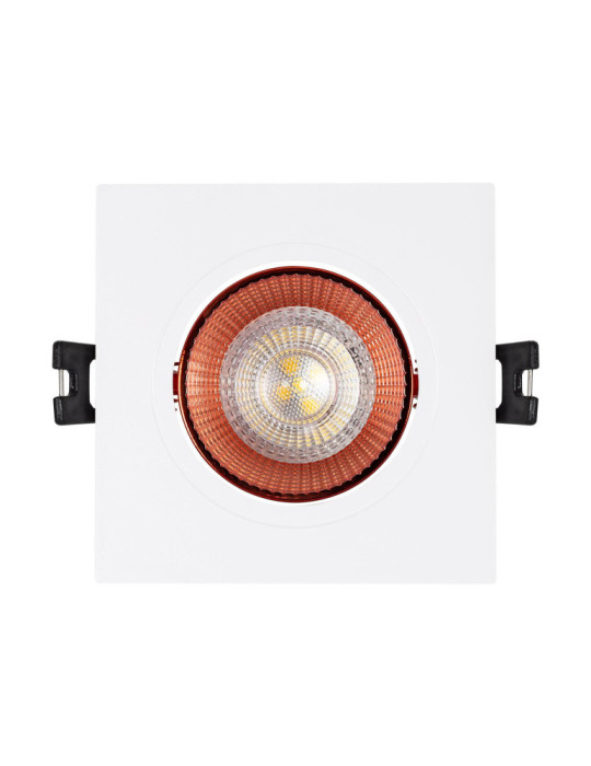 Collerette Downlight Carrée Orientable pour Ampoule LED GU10/GU5.3 Coupe Ø 80mm