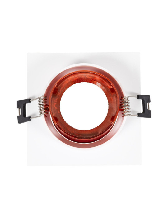 Collerette Downlight Carrée Orientable pour Ampoule LED GU10/GU5.3 Coupe Ø 80mm