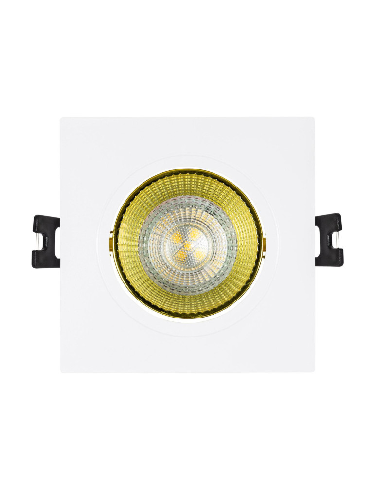 Collerette Downlight Carrée Orientable pour Ampoule LED GU10/GU5.3 Coupe Ø 80mm