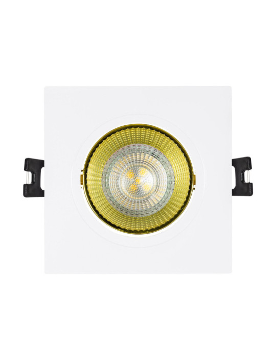 Collerette Downlight Carrée Orientable pour Ampoule LED GU10/GU5.3 Coupe Ø 80mm