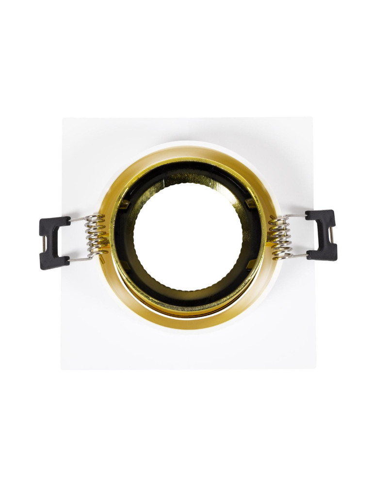 Collerette Downlight Carrée Orientable pour Ampoule LED GU10/GU5.3 Coupe Ø 80mm