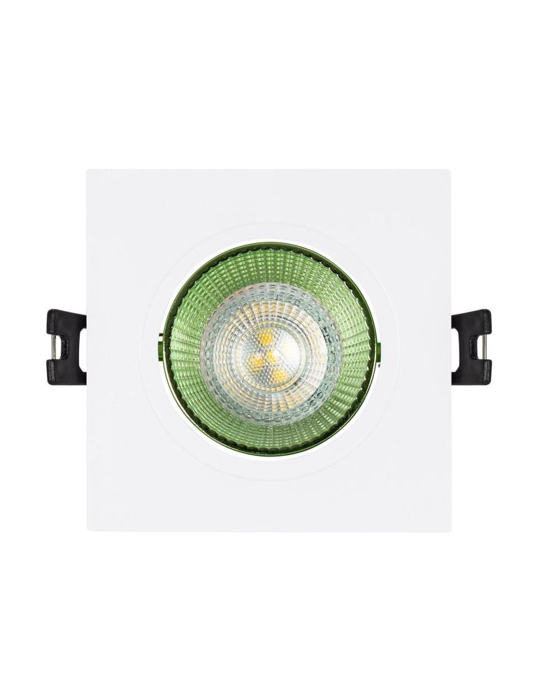 Collerette Downlight Carrée Orientable pour Ampoule LED GU10/GU5.3 Coupe Ø 80mm