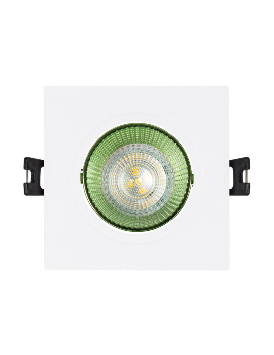Collerette Downlight Carrée Orientable pour Ampoule LED GU10/GU5.3 Coupe Ø 80mm
