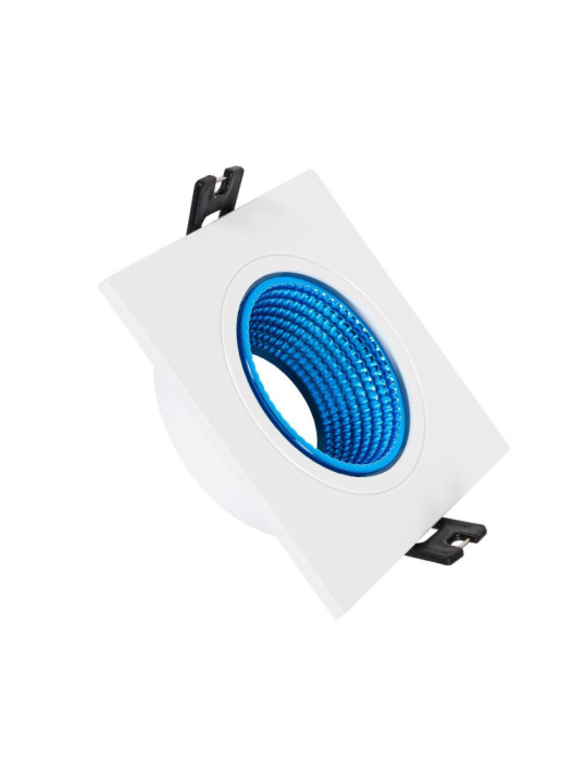 Collerette Downlight Carrée Orientable pour Ampoule LED GU10/GU5.3 Coupe Ø 80mm Collerette Downlight Carrée Orientable pour Ampoule LED GU10/GU5.3 Coupe Ø 80mm