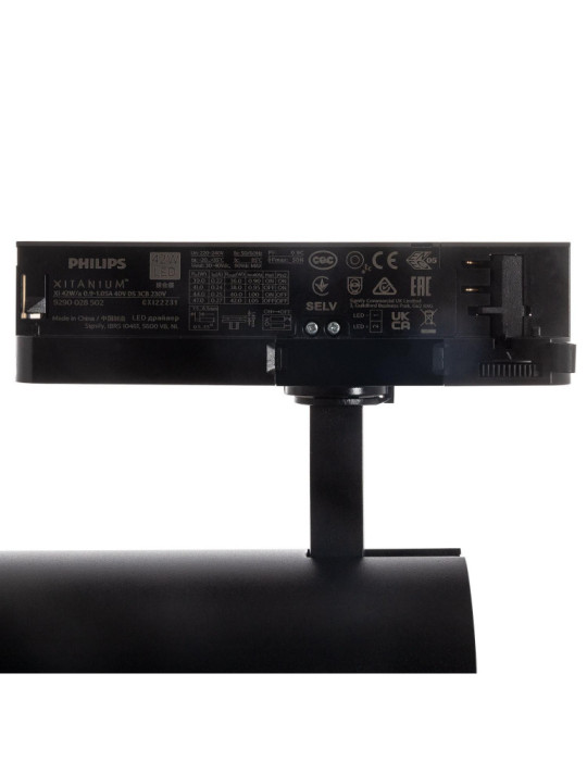Spot LED sur Rail Triphasé 30W d'Angelo PHILIPS Xitanium Noir
