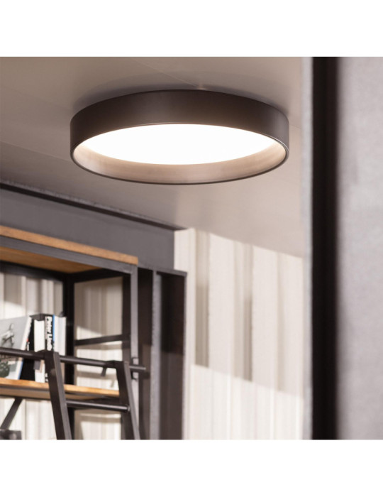 Plafonnier LED Rond Métal 30W CCT Sélectionnable Black Design Ø550 mm