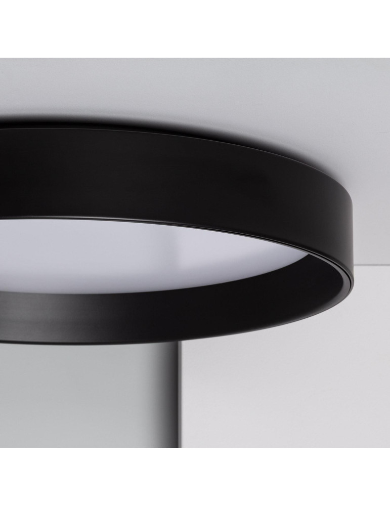 Plafonnier LED Rond Métal 30W CCT Sélectionnable Black Design Ø550 mm