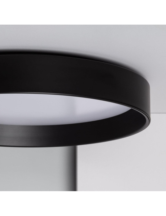 Plafonnier LED Rond Métal 30W CCT Sélectionnable Black Design Ø550 mm