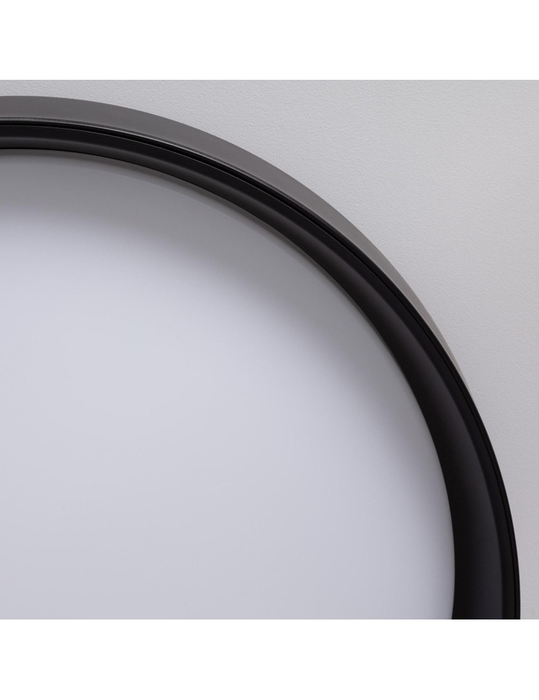 Plafonnier LED Rond Métal 30W CCT Sélectionnable Black Design Ø550 mm