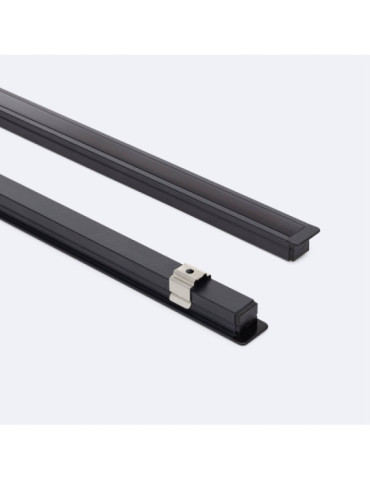 Profilé Aluminium Encastré avec Capot Continu Étroit pour Ruban LED jusqu'à 6 mm