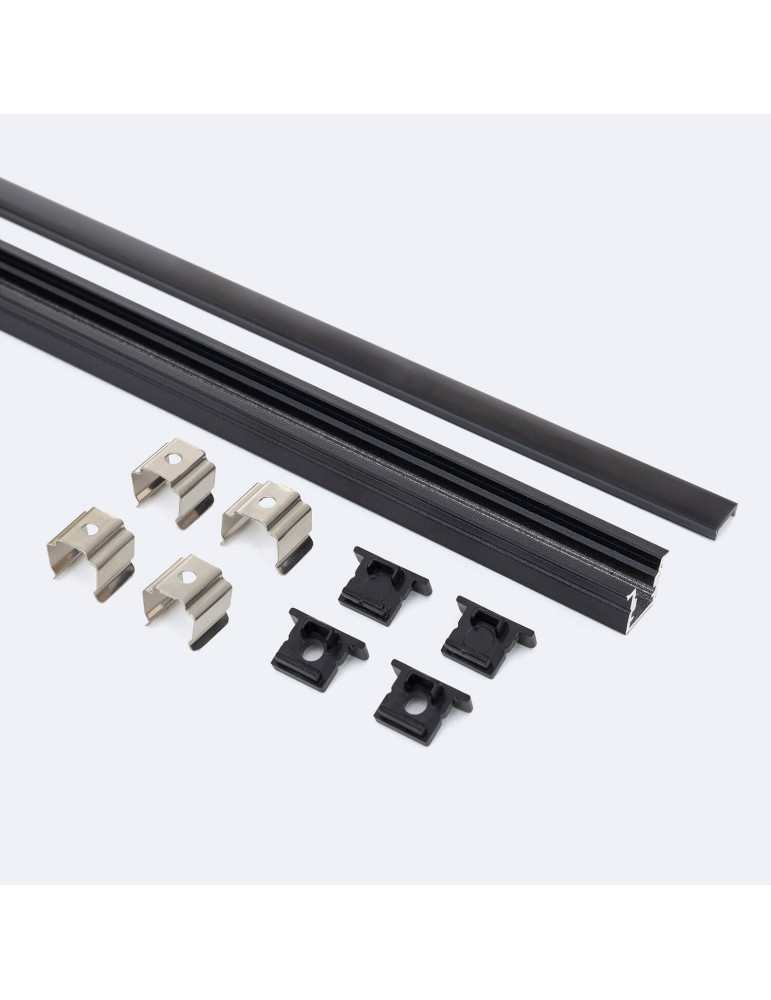 Profilé Aluminium Encastré avec Capot Continu Étroit pour Ruban LED jusqu'à 6 mm