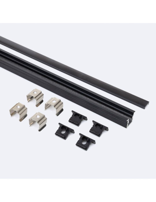 Profilé Aluminium Encastré avec Capot Continu Étroit pour Ruban LED jusqu'à 6 mm