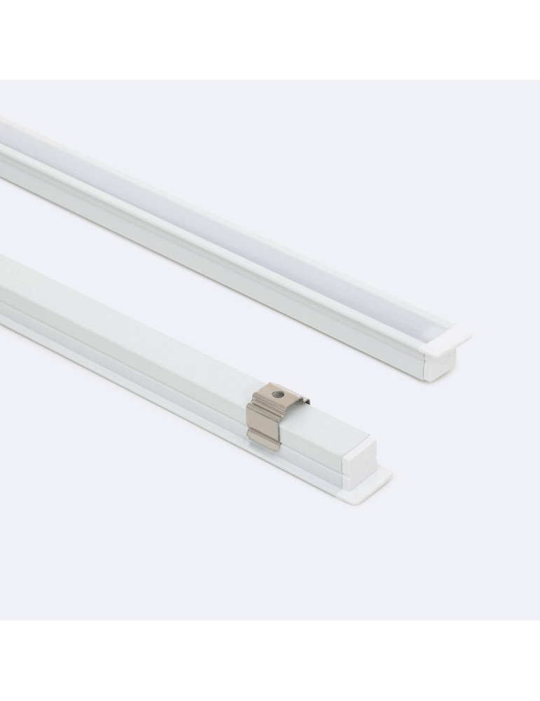 Profilé Aluminium Encastré avec Capot Continu Étroit pour Ruban LED jusqu'à 6 mm