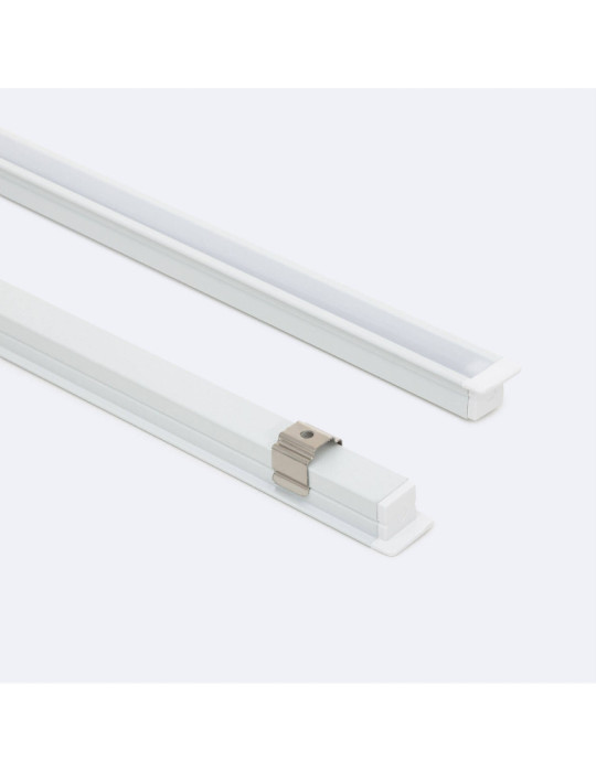 Profilé Aluminium Encastré avec Capot Continu Étroit pour Ruban LED jusqu'à 6 mm