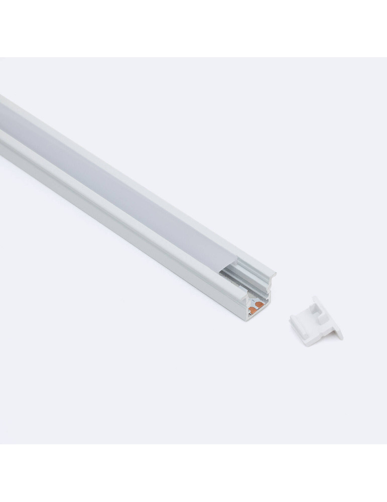 Profilé Aluminium Encastré avec Capot Continu Étroit pour Ruban LED jusqu'à 6 mm