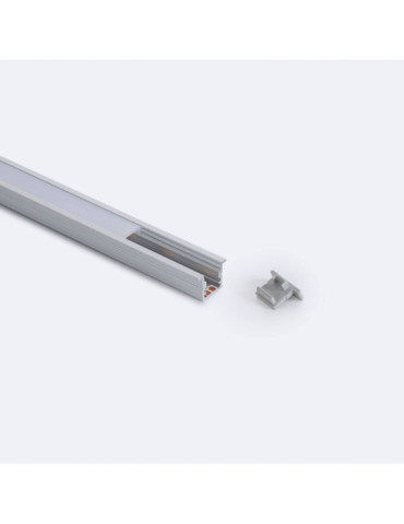 Profilé Aluminium Encastré avec Capot Continu Étroit pour Ruban LED jusqu'à 6 mm