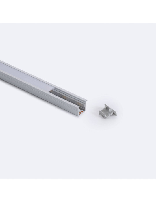 Profilé Aluminium Encastré avec Capot Continu Étroit pour Ruban LED jusqu'à 6 mm