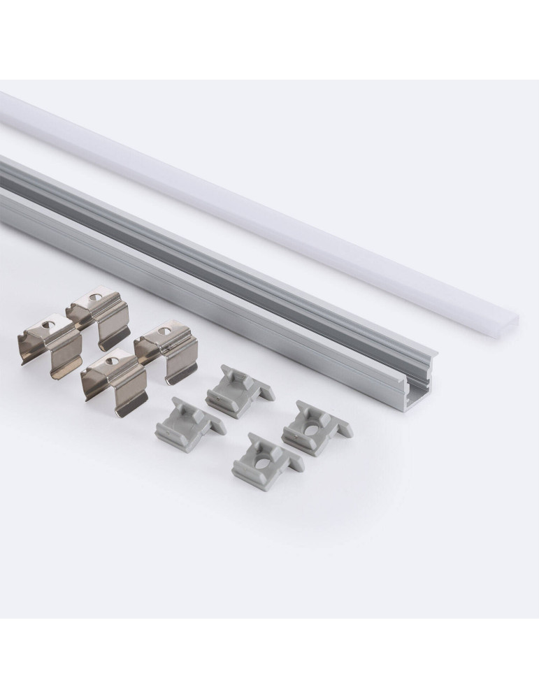 Profilé Aluminium Encastré avec Capot Continu Étroit pour Ruban LED jusqu'à 6 mm