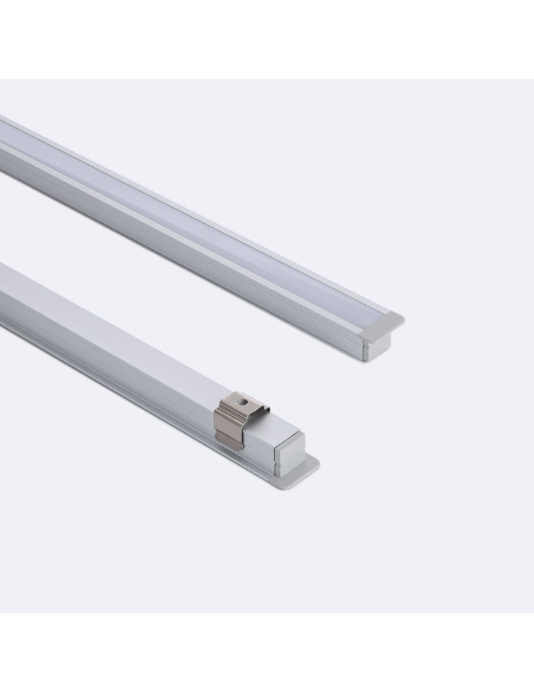 Profilé Aluminium Encastré avec Capot Continu Étroit pour Ruban LED jusqu'à 6 mm