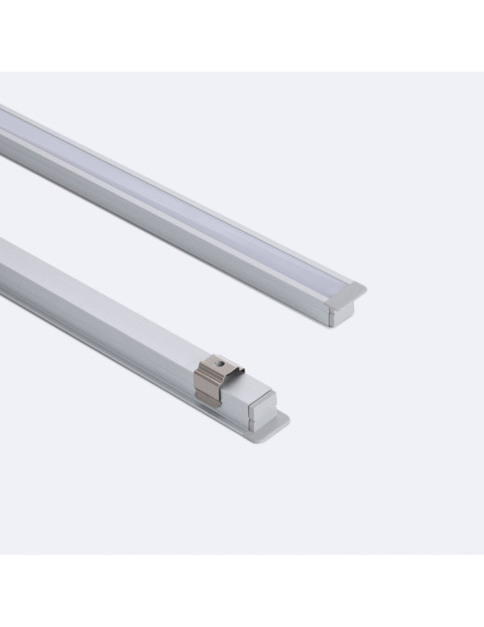 Profilé Aluminium Encastré avec Capot Continu Étroit pour Ruban LED jusqu'à 6 mm