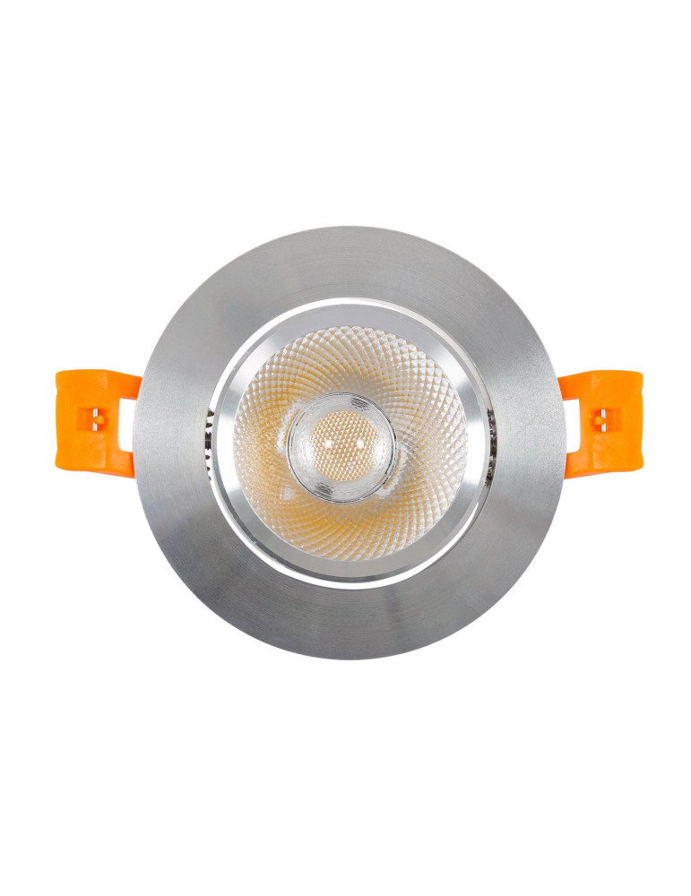 Spot Downlight LED 7W Rond COB CRI90 Coupe Ø 70 mm Argentée