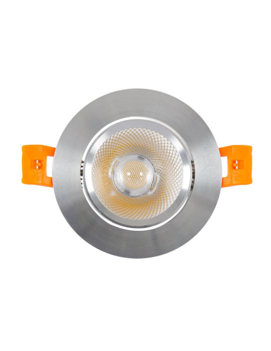 Spot Downlight LED 7W Rond COB CRI90 Coupe Ø 70 mm Argentée