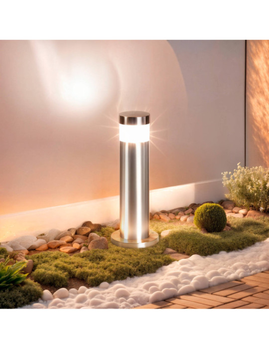 Balise LED Extérieur 5W en Saillie sur Pied 30cm Inti Inox