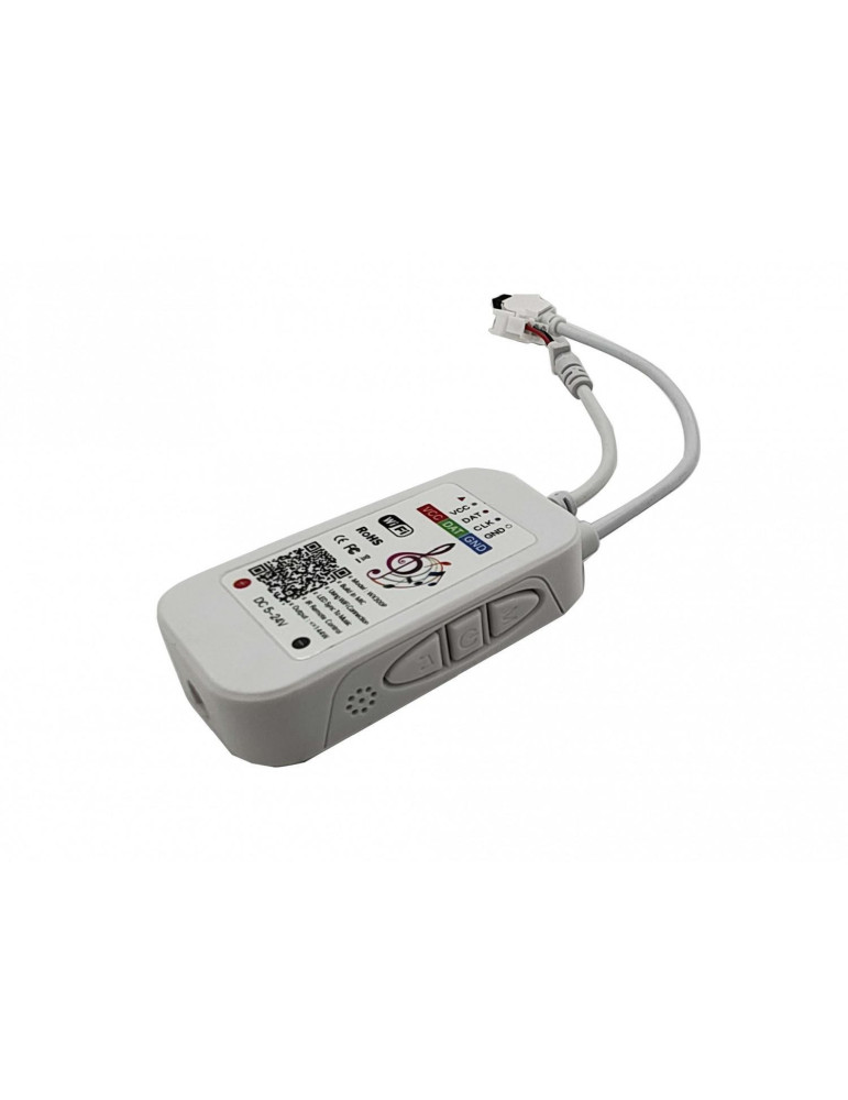 Contrôleur Variateur Tuya Wifi Ruban LED RGB Numérique SPI 5-24V DC Avec Télécommande IR