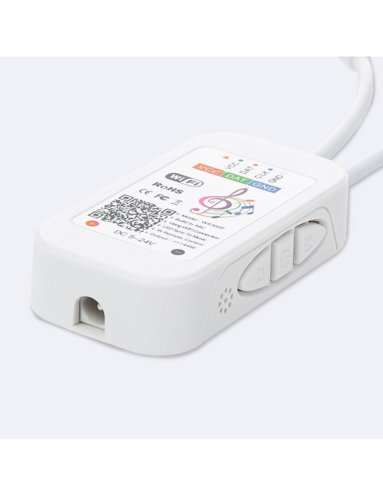 Contrôleur Variateur Tuya Wifi Ruban LED RGB Numérique SPI 5-24V DC Avec Télécommande IR