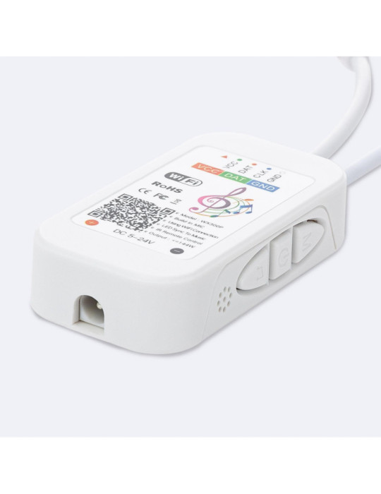 Contrôleur Variateur Tuya Wifi Ruban LED RGB Numérique SPI 5-24V DC Avec Télécommande IR