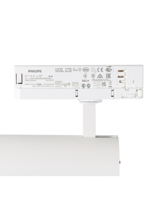 Spot LED sur Rail Triphasé 30W d'Angelo CCT PHILIPS Xitanium Blanc
