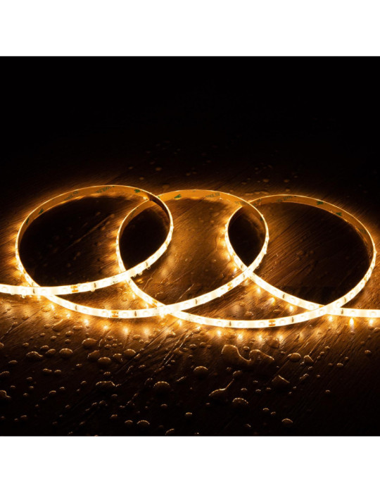 Ruban LED 24V DC SMD2835 60LED/m 5m IP65 Largeur 8mm Coupe 10cm