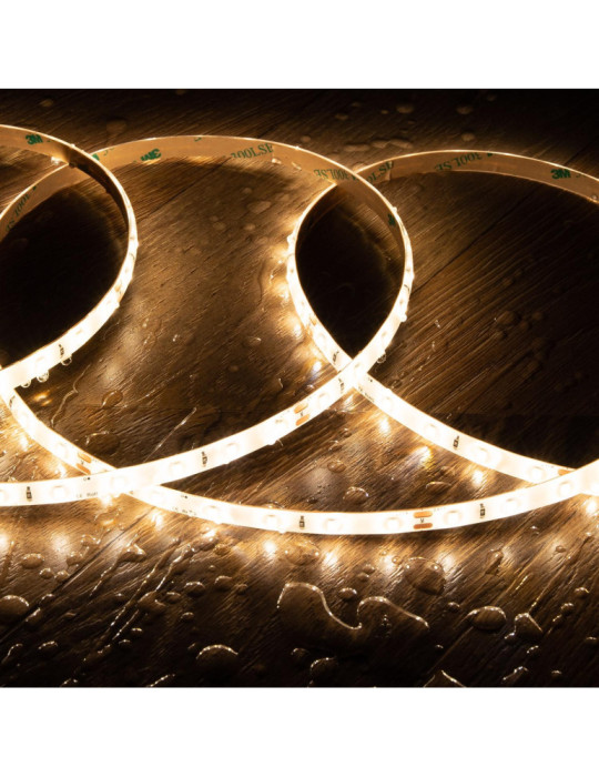 Ruban LED 24V DC SMD2835 60LED/m 5m IP65 Largeur 8mm Coupe 10cm