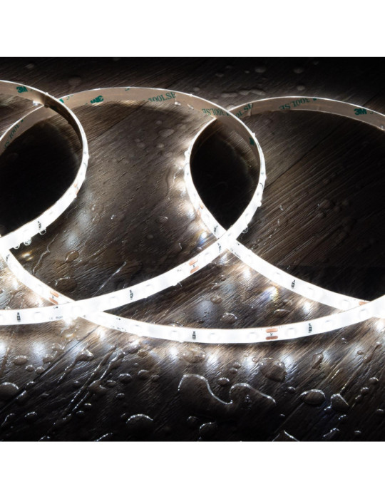 Ruban LED 24V DC SMD2835 60LED/m 5m IP65 Largeur 8mm Coupe 10cm