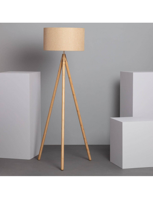 Lampadaire Bois et Tissu Wolby