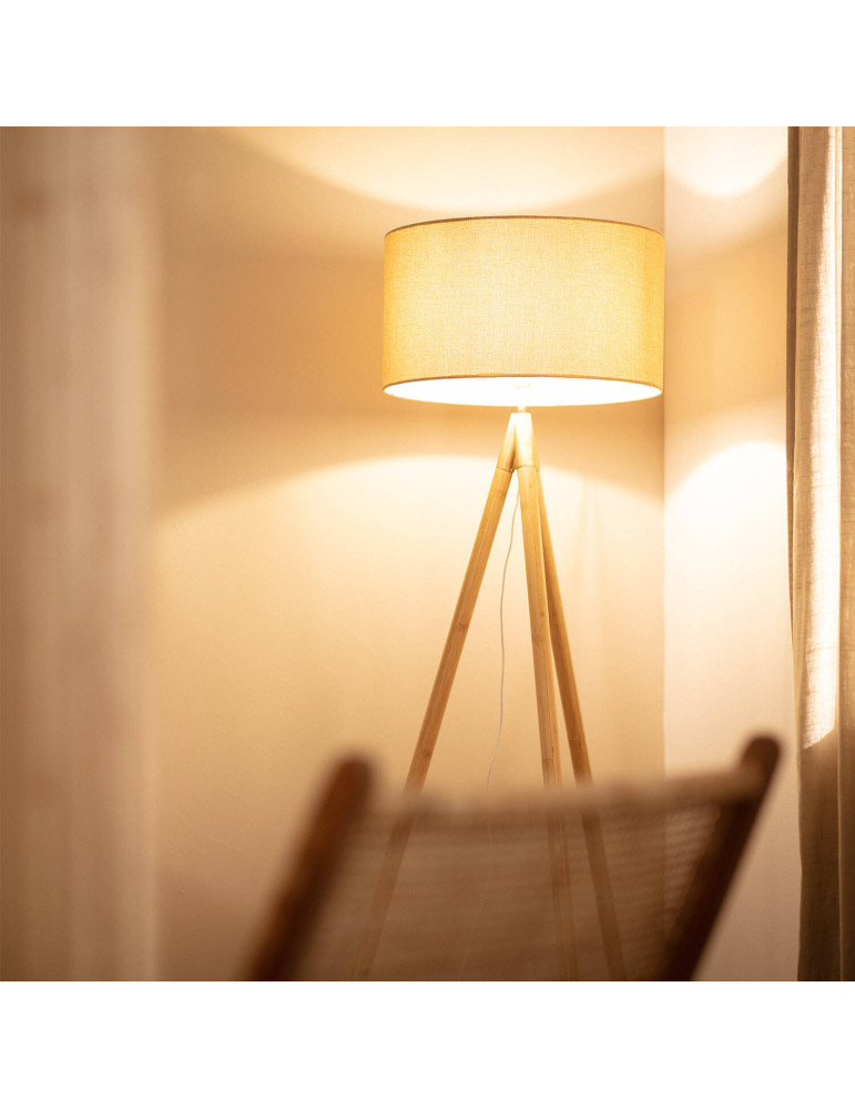 Lampadaire Bois et Tissu Wolby