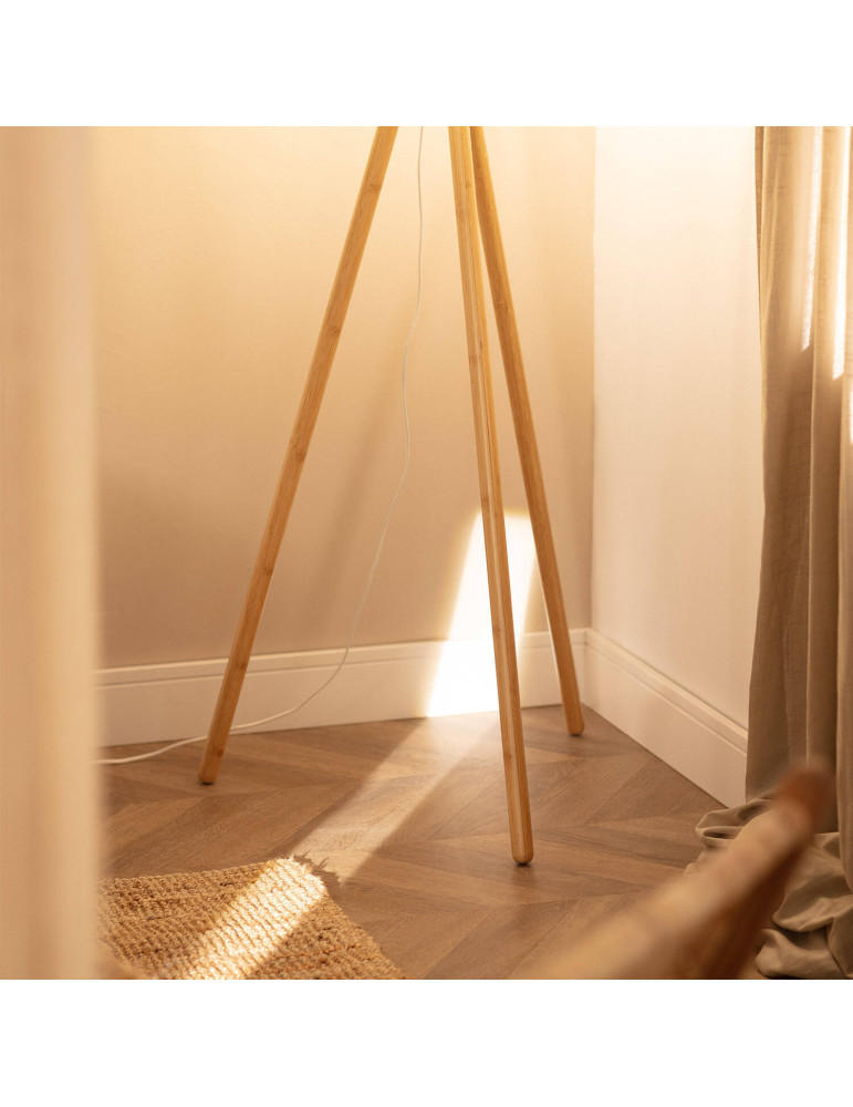 Lampadaire Bois et Tissu Wolby