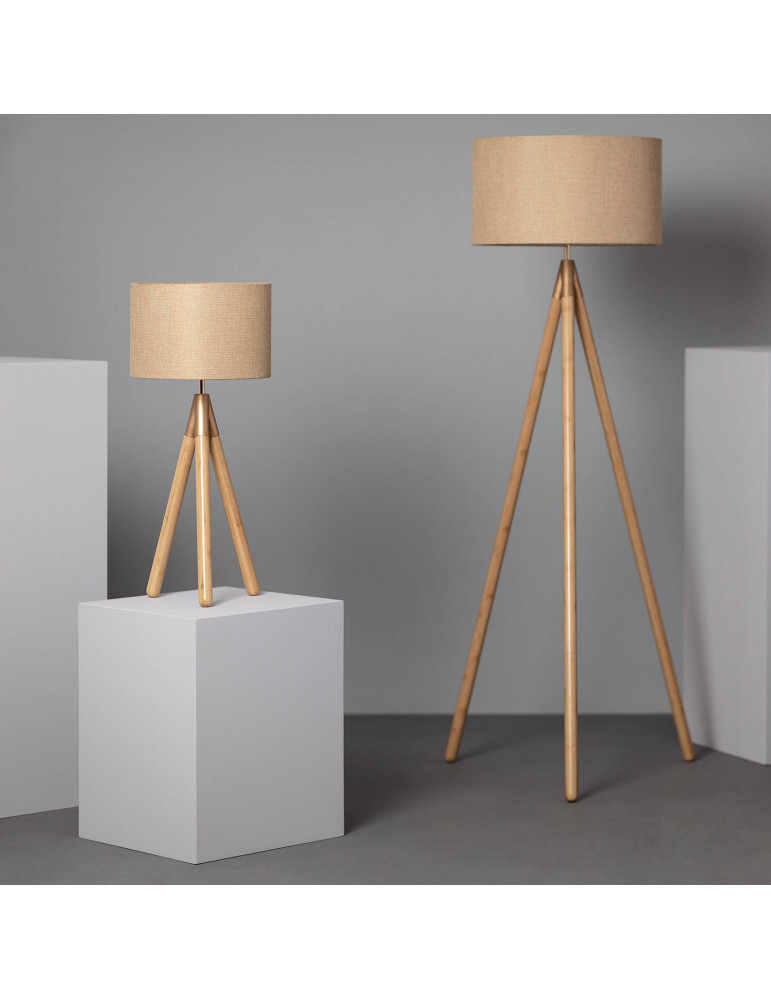 Lampadaire Bois et Tissu Wolby