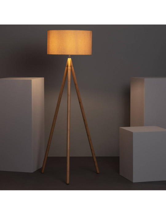 Lampadaire Bois et Tissu Wolby