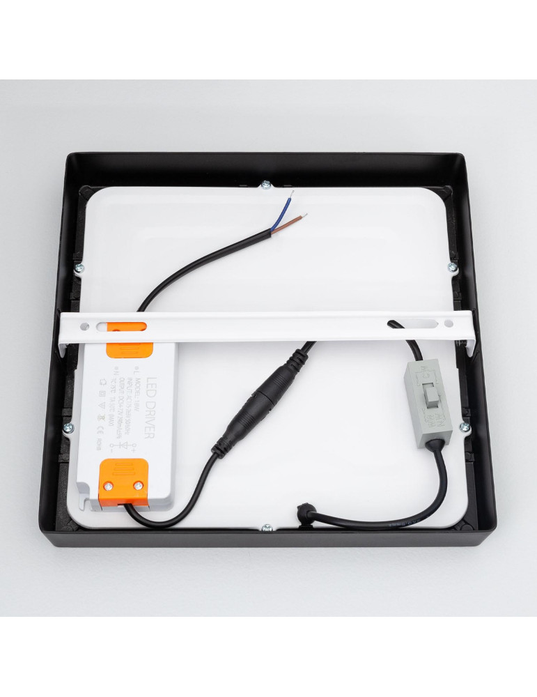 Plafonnier LED 18W Carré Aluminium  210x210 mm Slim CCT Sélectionnable Galán SwitchDimm