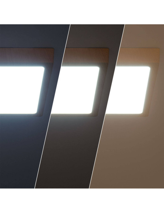 Plafonnier LED 18W Carré Aluminium  210x210 mm Slim CCT Sélectionnable Galán SwitchDimm