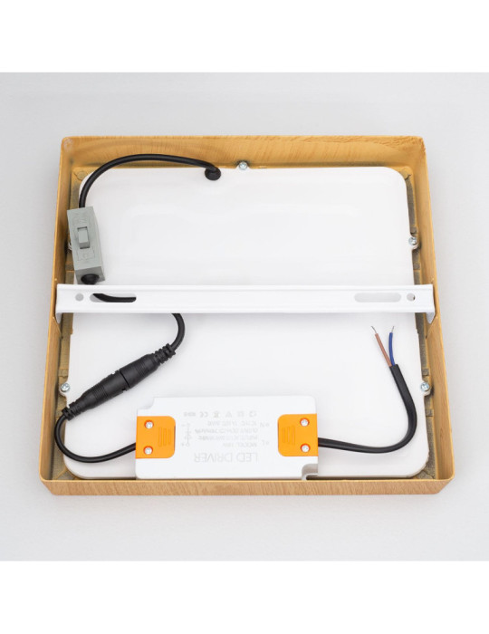 Plafonnier LED 18W Carré Aluminium  210x210 mm Slim CCT Sélectionnable Galán SwitchDimm