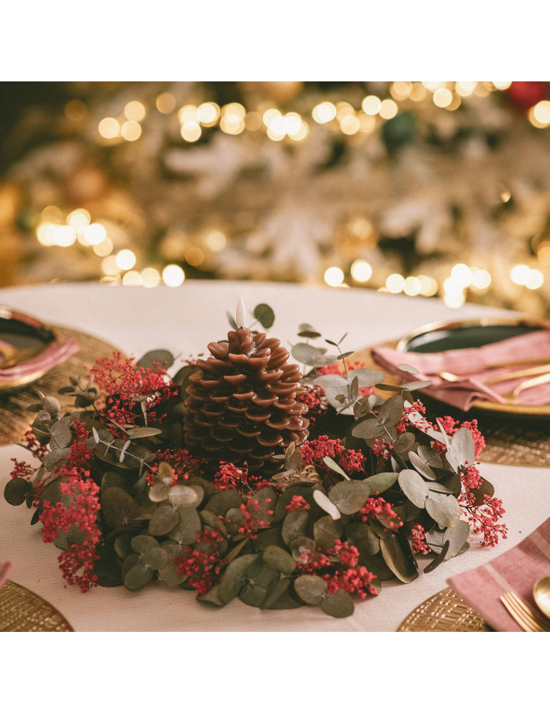 Bougie LED Cire Naturelle à Piles Konggle