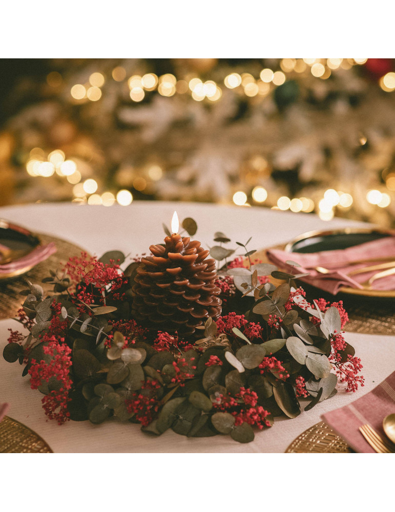 Bougie LED Cire Naturelle à Piles Konggle