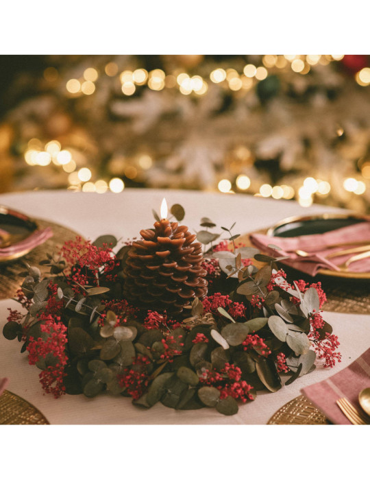 Bougie LED Cire Naturelle à Piles Konggle