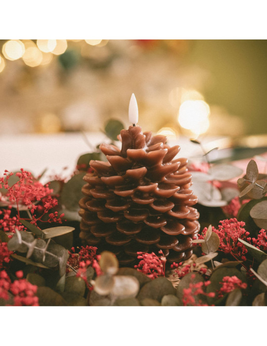 Bougie LED Cire Naturelle à Piles Konggle