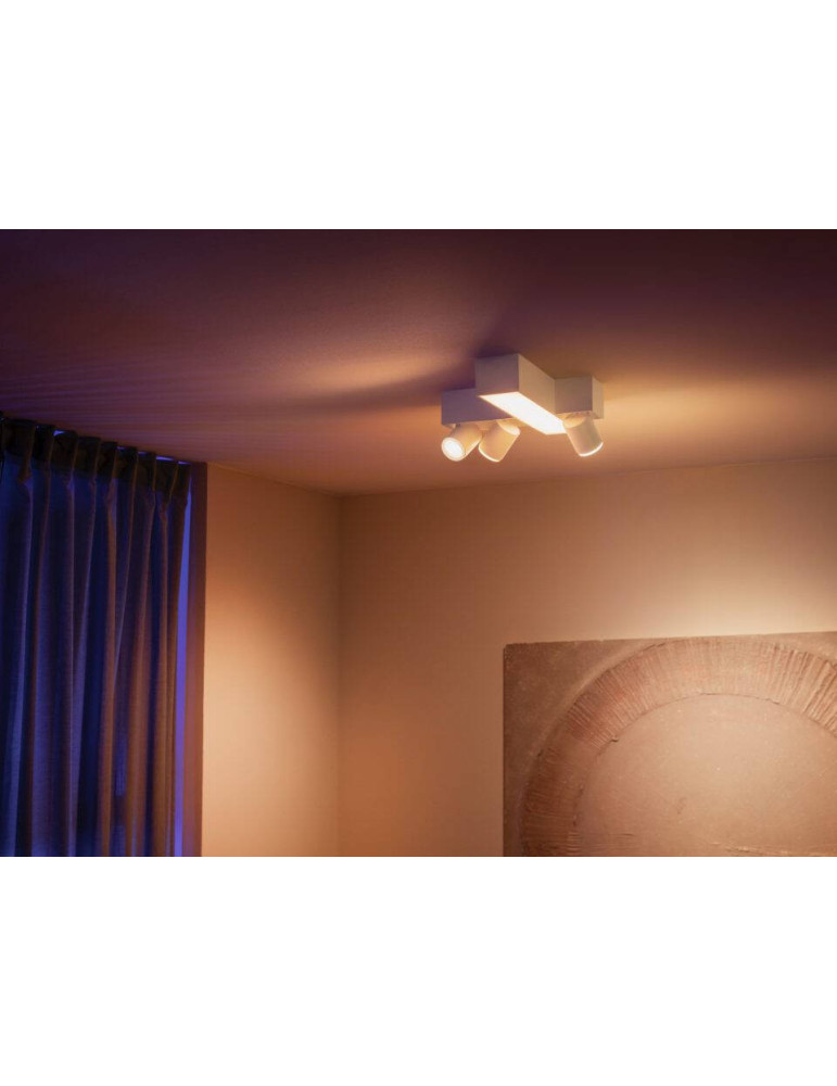 Plafonnier avec Spots Croisés White Color Centris GU10 3x5.7W PHILIPS Hue