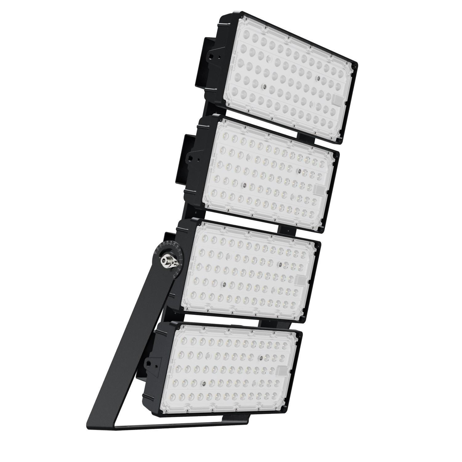 Projecteur LED 800W Stadium 150 lm/W IP66 LIFUD Dimmable 0-10V Blanc neutre 4000K Asymétrique Polarisé 50º
