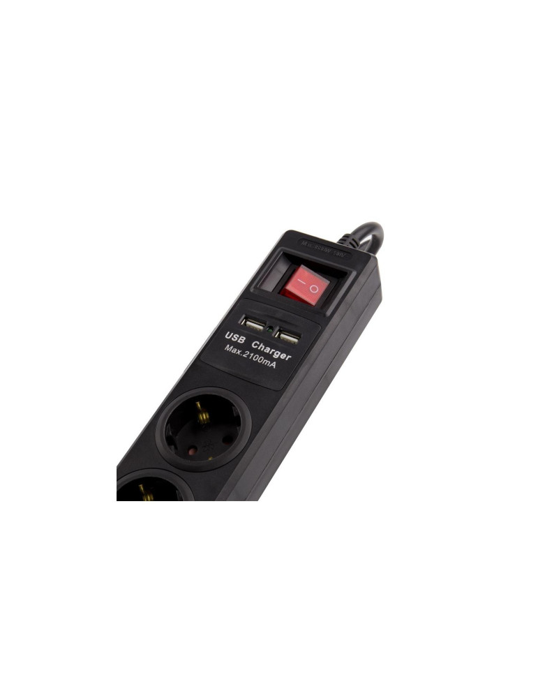 Bloc Multiprises 3 Prises Type F Schuko EU + 2xUSB 3m