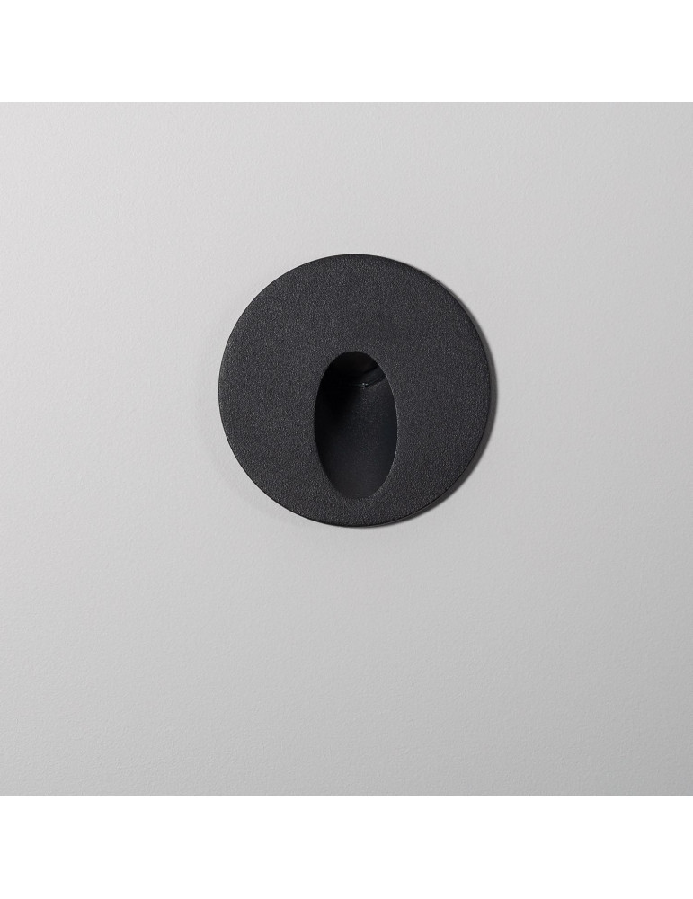 Balise Extérieure Murale LED Encastrable 3W Ronde Boiler Grise